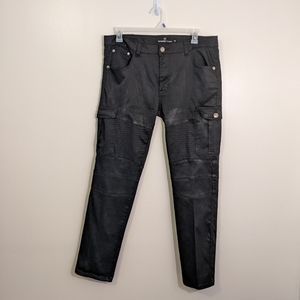 Diamond $tash Shiny Cargo Straight Leg Pants